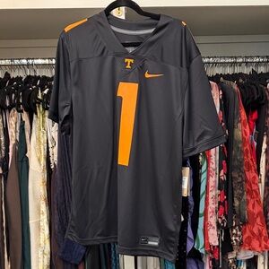 Nike Men's Charcoal and Orange Jersey